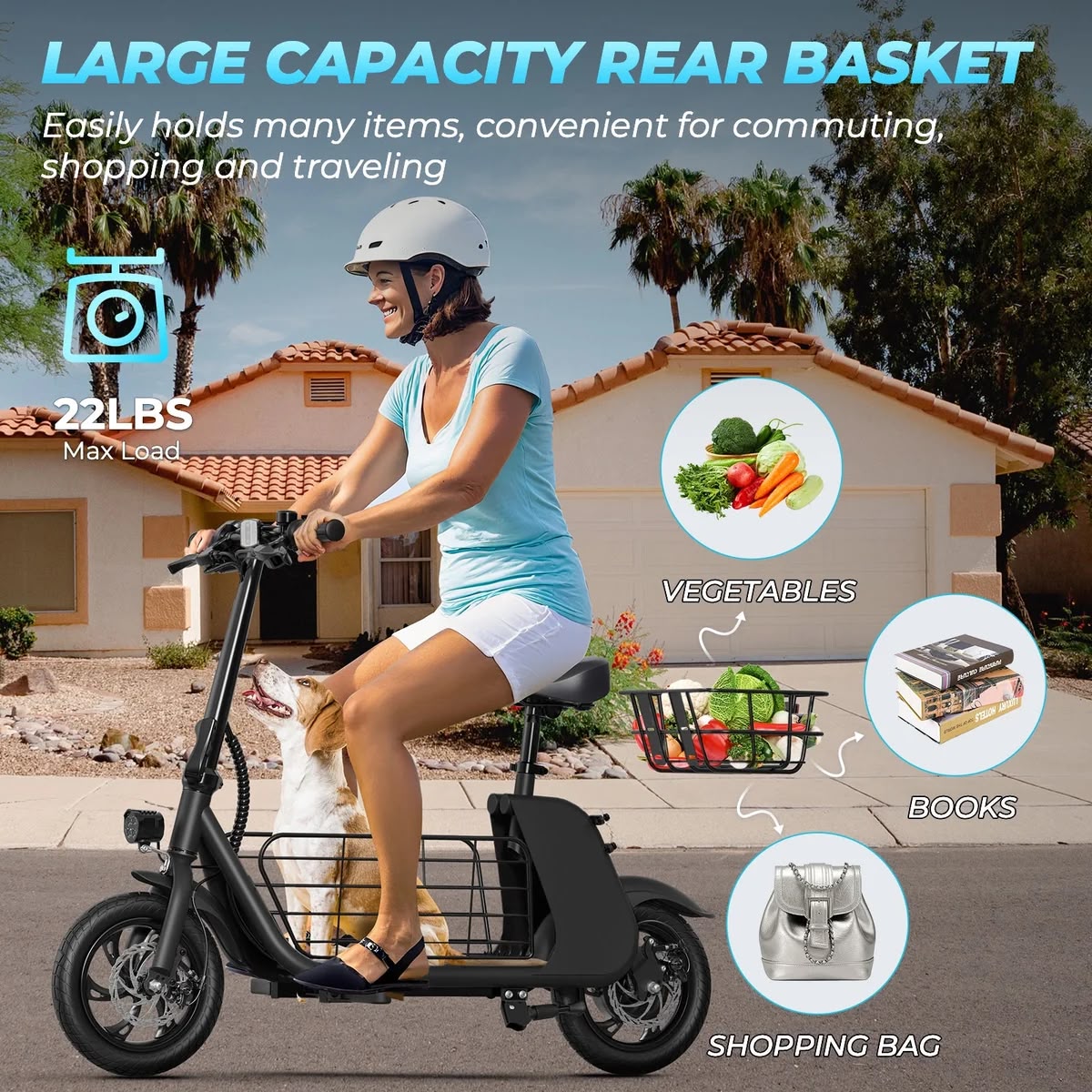 C2 Cargo Electric Bike – 450W | 36V 8Ah | Dual Storage Baskets