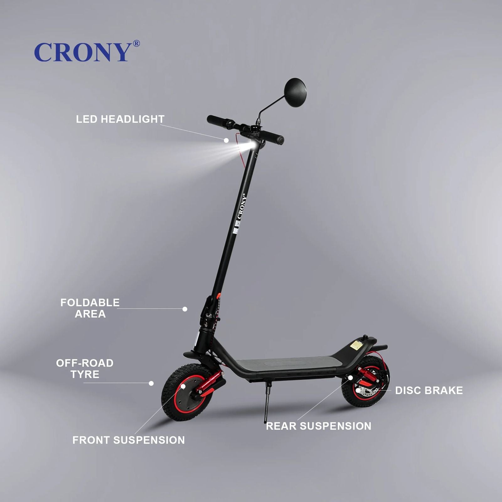 CRONY M365 Max Long Range Electric Scooter – 500W Dual Suspension