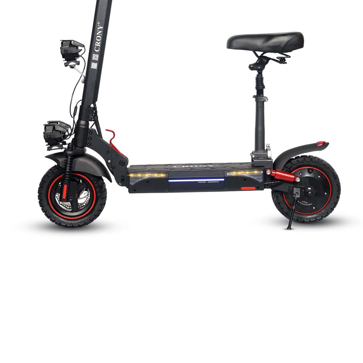 CRONY T4 2000W High-Speed Electric Scooter – Dual Suspension & Triple LED Headlamps