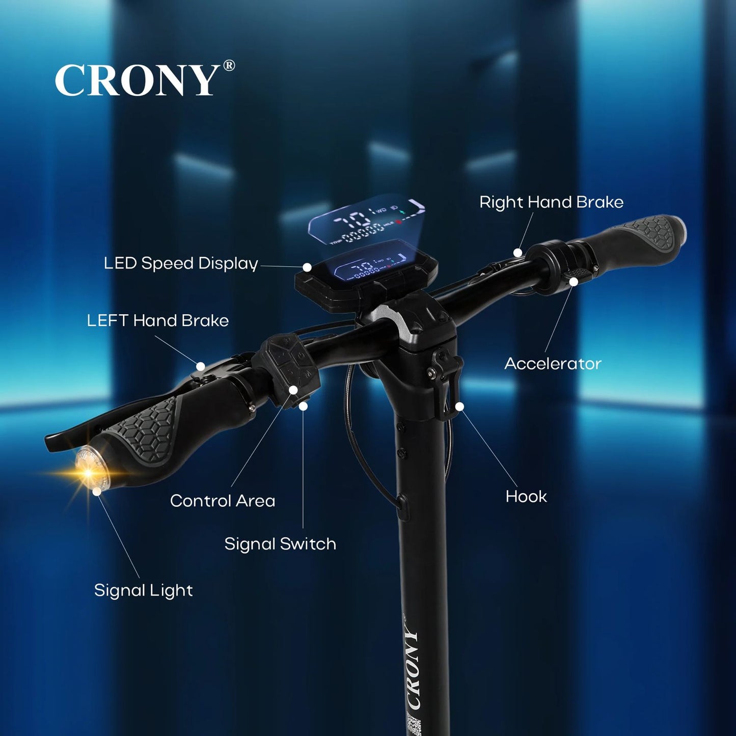CRONY T2 Dual Suspension Electric Scooter – 1500W