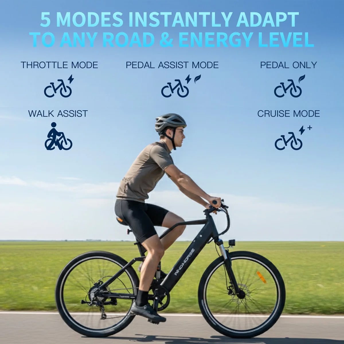 Wind Horse F3 Electric Bike – 650W | 36V 15.6Ah | 27.5-Inch Tires